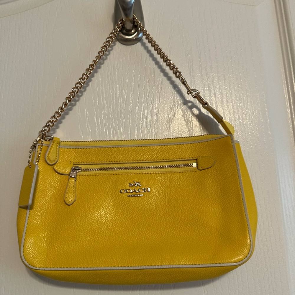 Coach Vibrant Yellow Leather Shoulder Bag